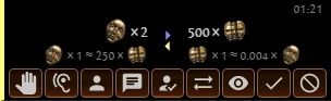 Trade helper selling 500 Chaos Orb for 2 Divine